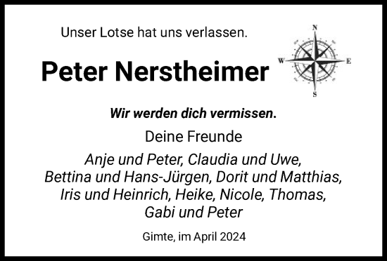 Todesanzeige von Peter Nerstheimer von HNA