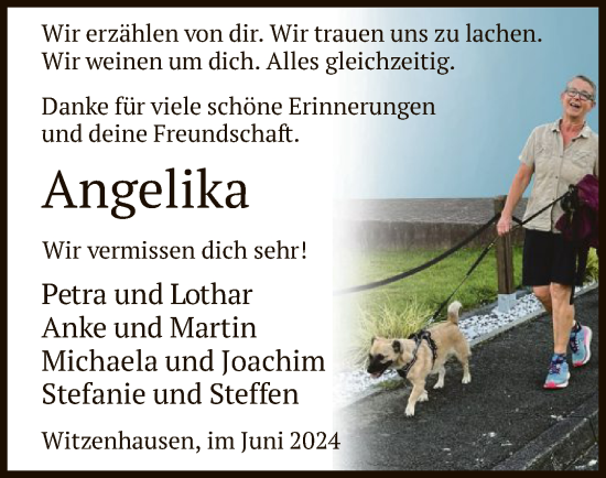 Todesanzeige von Angelika  von HNA