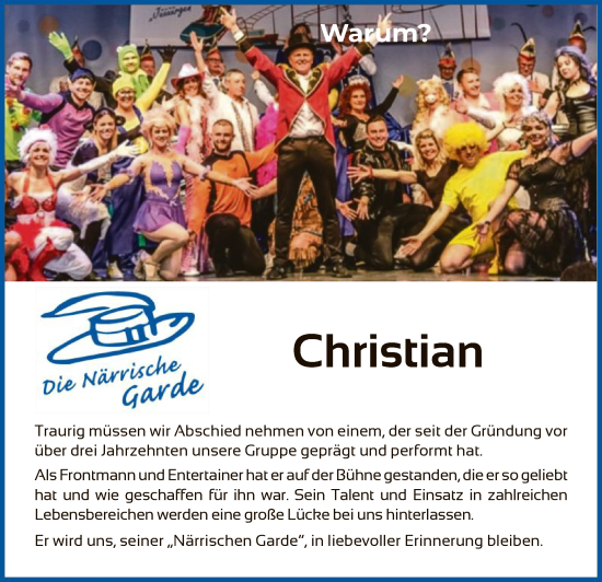 Todesanzeige von Christian  von HNA