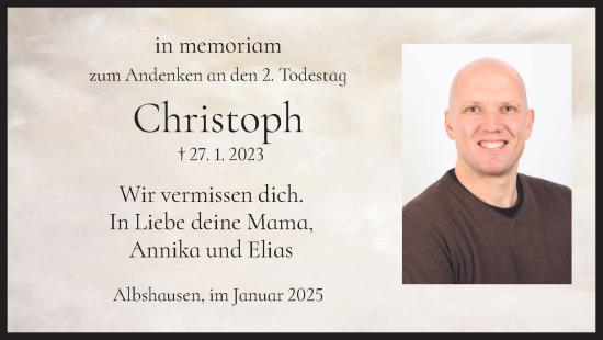 Todesanzeige von Christoph Kaufmann von HNA