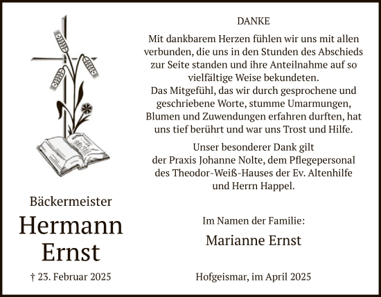 Todesanzeige von Hermann Ernst von HNAHNA