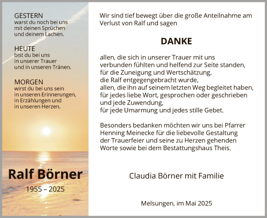 Todesanzeige von Ralf Börner von HNA