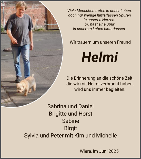 Todesanzeige von Helmi  von HNA
