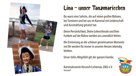 Todesanzeige von Lina Krieglstein von HNA