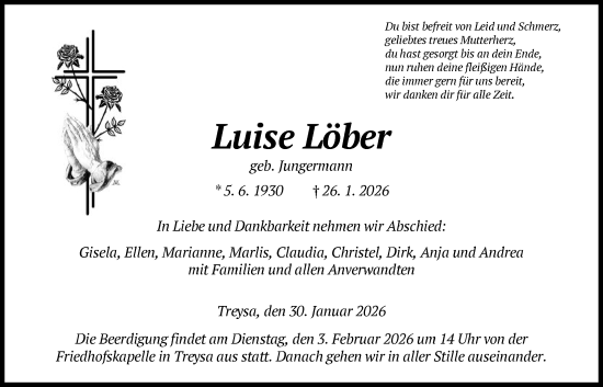 Todesanzeige von Luise Löber von HNA