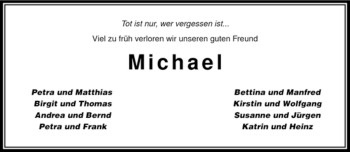 Todesanzeige von Michael Schulze von KREISZEITUNG SYKE