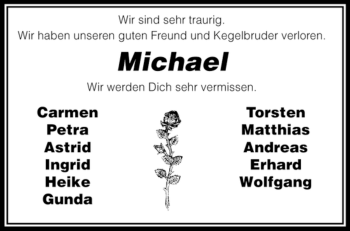 Todesanzeige von Michael Schulze von KREISZEITUNG SYKE