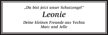 Todesanzeige von Leonie Unbekannt von KREISZEITUNG SYKE