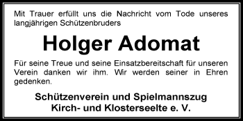 Todesanzeige von Holger Adomat von KRZ