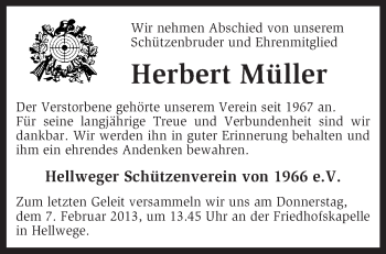 Todesanzeige von Herbert Müller von KRZ