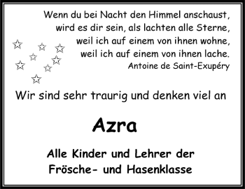 Todesanzeige von Azra Cennet Gül von KRZ