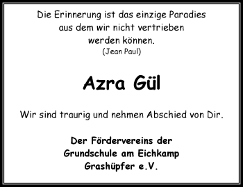 Todesanzeige von Azra Cennet Gül von KRZ