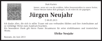 Todesanzeige von Jürgen Neujahr von KRZ