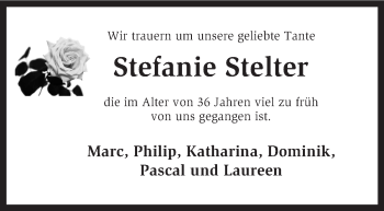 Todesanzeige von Stefanie Stelter von KRZ