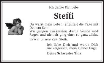 Todesanzeige von Stefanie Stelter von KRZ