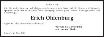 Todesanzeige von Erich Oldenburg von KRZ