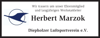 Todesanzeige von Herbert Marzok von KRZ