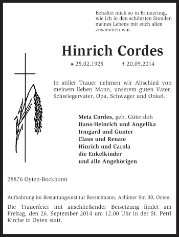 Todesanzeige von Friedel Dohle von KRZ