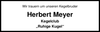 Todesanzeige von Herbert Meyer 