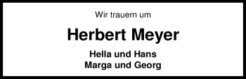 Todesanzeige von Herbert Meyer 