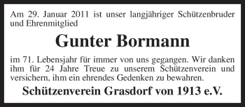 Todesanzeige von Gunter Bormann von KREISZEITUNG SYKE