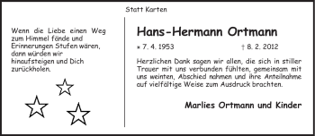 Todesanzeige von Hans-Hermann Ortmann von KREISZEITUNG SYKE