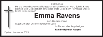 Todesanzeige von Emma Ravens von KREISZEITUNG SYKE