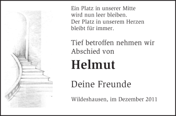 Todesanzeige von Helmut Unbekannt von KREISZEITUNG SYKE
