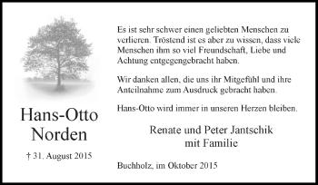 Todesanzeige von Hans-Otto Norden von KRZ