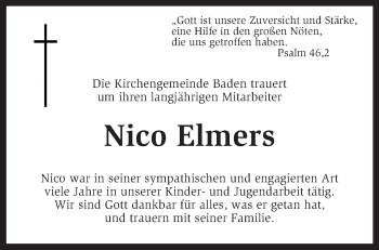 Todesanzeige von Nico Elmers von KRZ