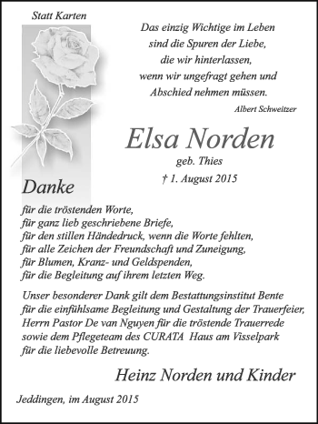 Todesanzeige von Elsa Norden von KRZ