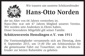 Todesanzeige von Hans-Otto Norden von KRZ