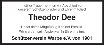 Todesanzeige von Theodor Dee von KRZ