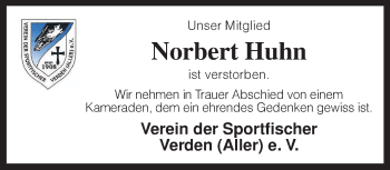 Todesanzeige von Norbert Huhn von KRZ