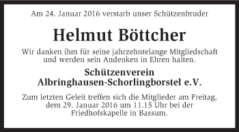 Todesanzeige von Helmut Böttcher von KRZ