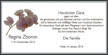 Todesanzeige von Regina Zboron von KRZ