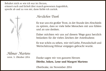 Todesanzeige von Hilmar Martens von SYK