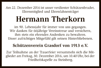 Todesanzeige von Hermann Therkorn von SYK