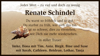 Todesanzeige von Renate Schindel von SYK