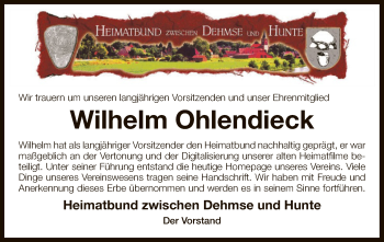 Todesanzeige von Wilhelm Ohlendieck von SYK