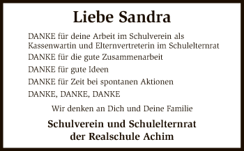 Todesanzeige von Sandra Meyer von SYK