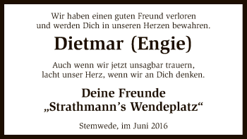 Todesanzeige von Dietmar  von SYK