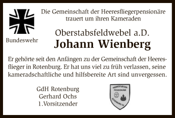 Todesanzeige von Johann Wienberg von SYK