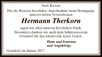 Todesanzeige von Hermann Therkorn von SYK