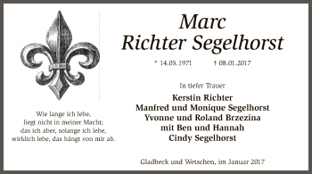 Todesanzeige von Marc Richter Segelhorst von SYK