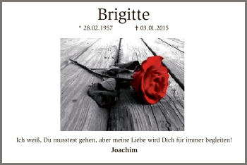 Todesanzeige von Brigitte Lüdemann von SYK