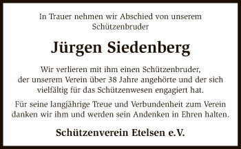 Todesanzeige von Jürgen Siedenberg von SYK