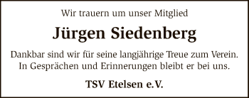 Todesanzeige von Jürgen Siedenberg von SYK