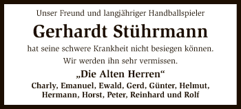 Todesanzeige von Gerhardt Stührmann von SYK