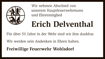 Todesanzeige von Erich Delventhal von SYK